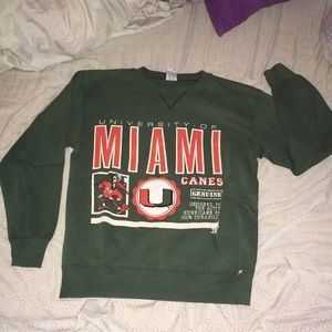 University of Miami Canes Sweatshirt.